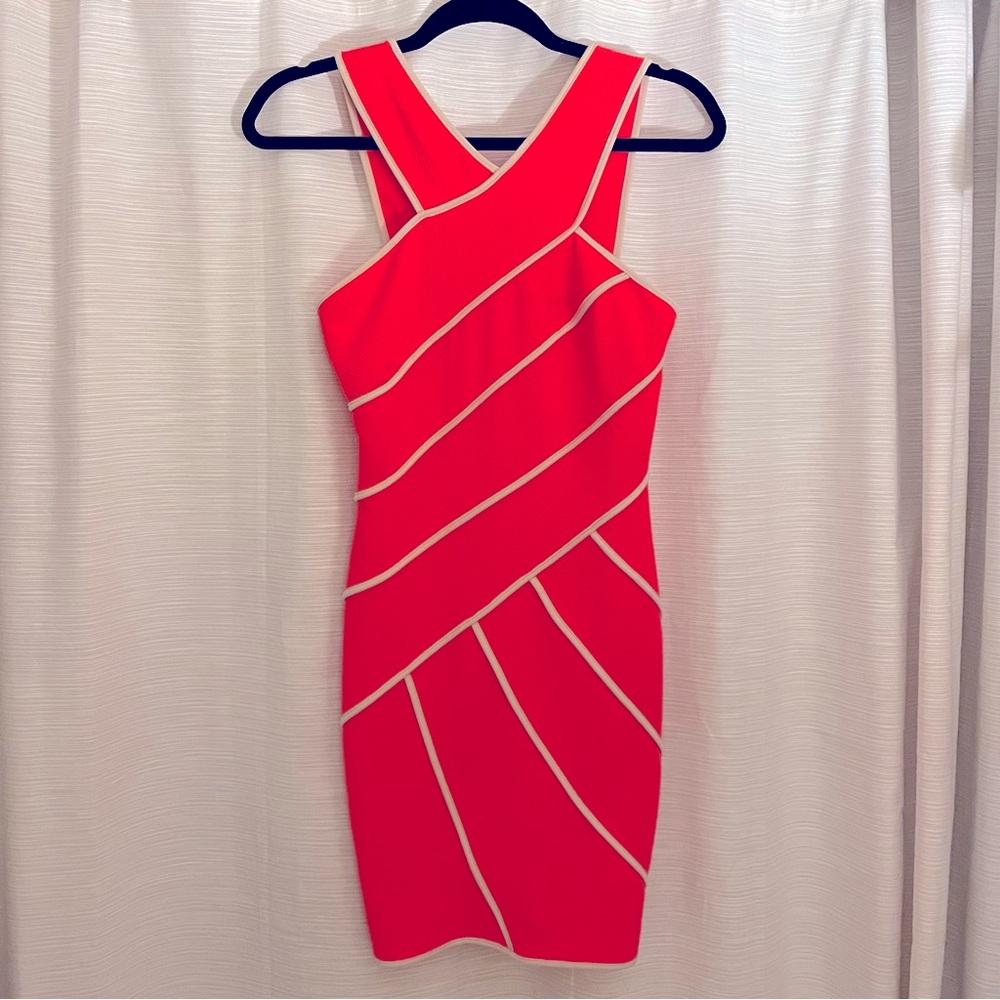 Neon Coral Bodycon Dress